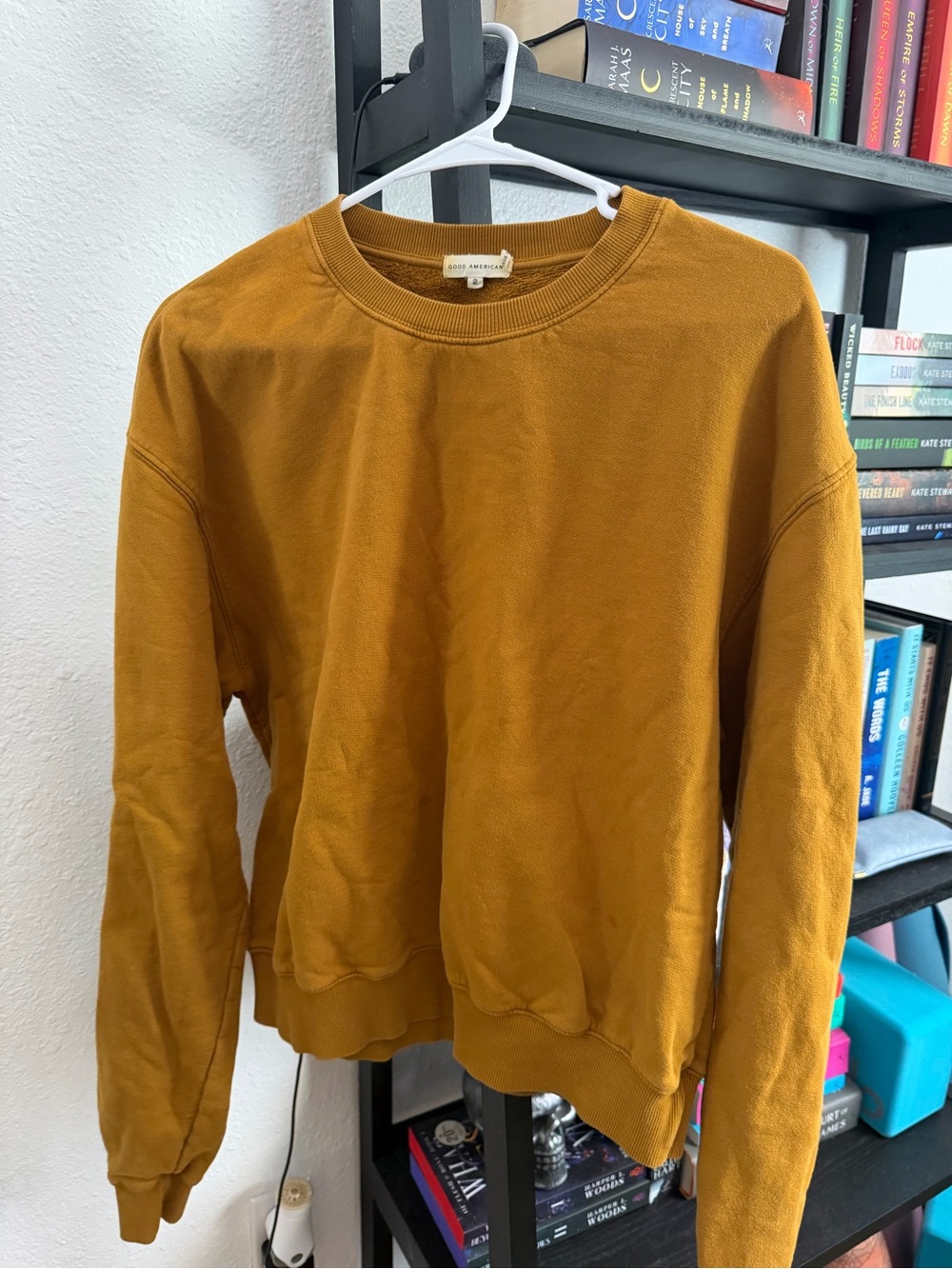 Good American Mustard Crewneck Sweatshirt